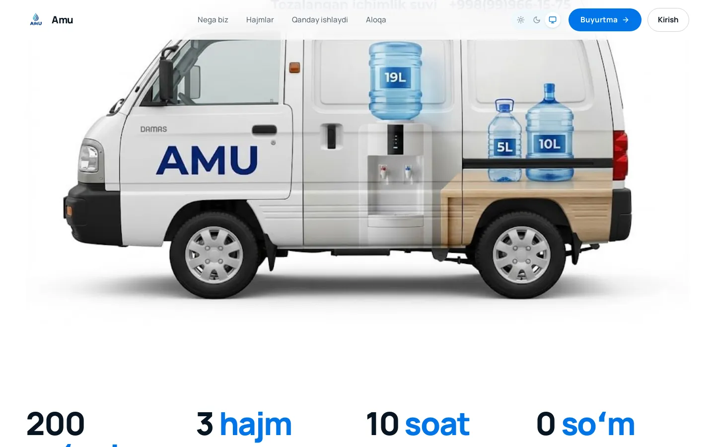 Amu Tozalangan Suv website section