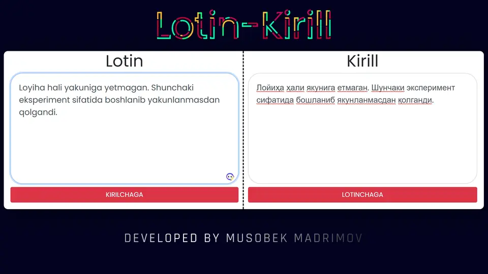 Latin ⇄ Cyrillic converter